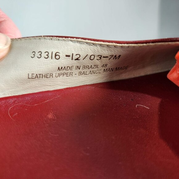 Clarks, sling-back, Sz 7 burgundy leather slip-ons, Pre-owned - Picture 7 of 7